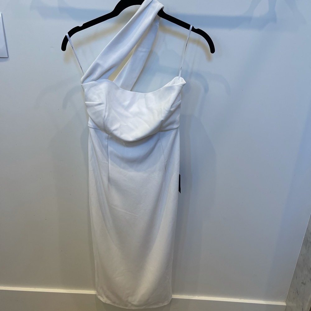 Lulus Ivory One-shoulder midi dress